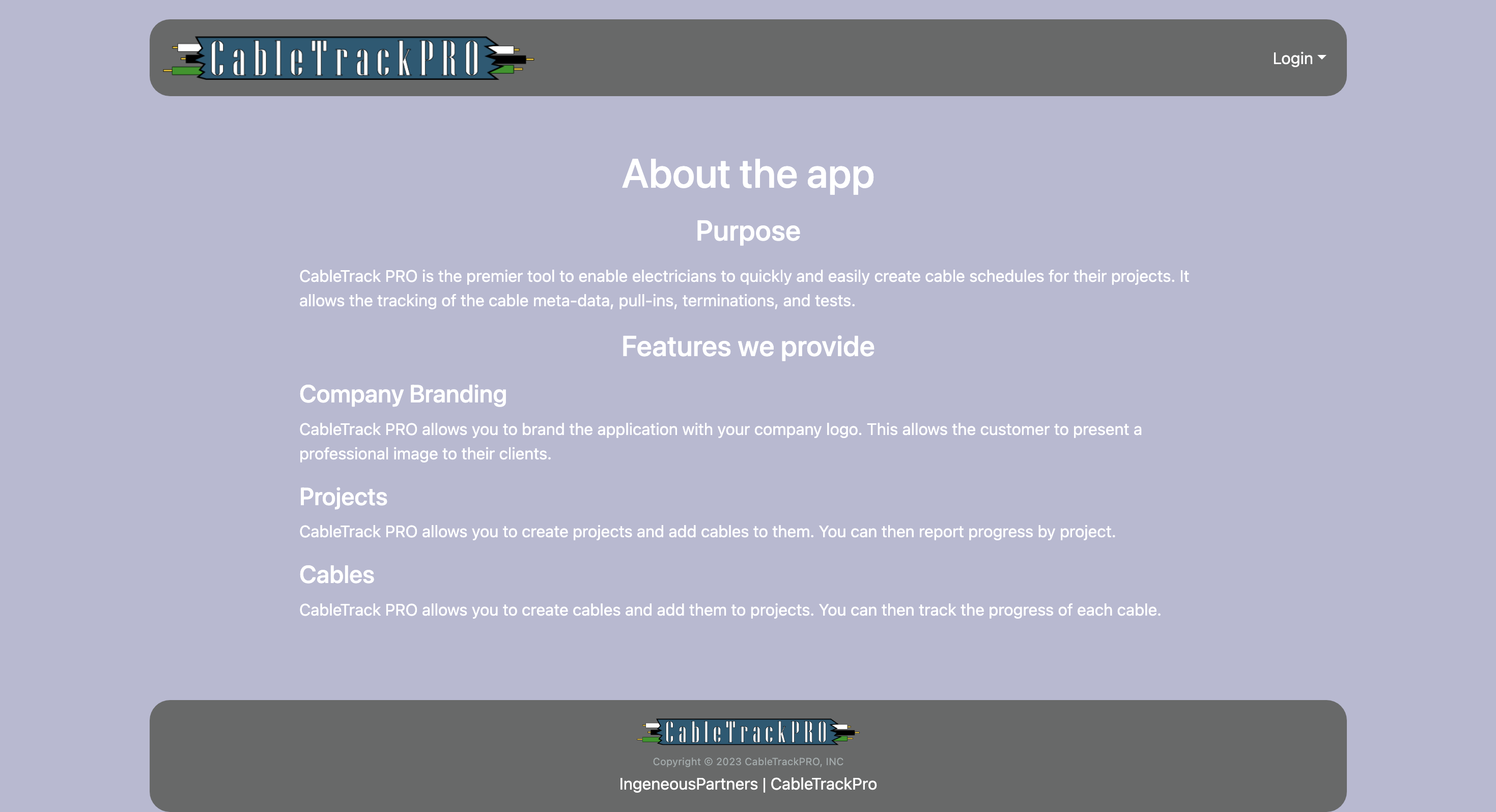 CableTrack.Pro Homepage